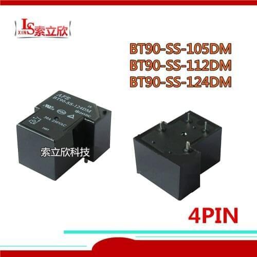 5PCS/LOT 100%Original New Relay BT90-SS-105DM 5VDC BBT90-SS-112DM 12VDC BT90-SS-124DM 24VDC BT90 SS 112DM 30A 250VAC 4PIN