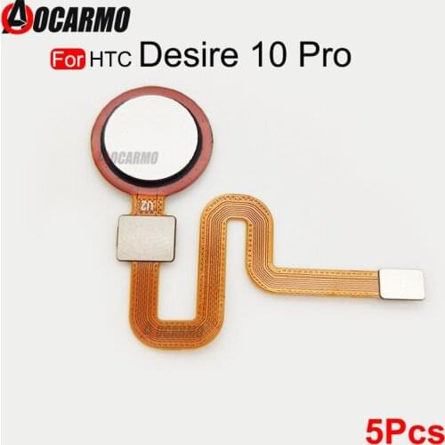 Aocarmo 5Pcs/Lot Home Button Fingerprint Sensor Touch ID Flex Cable For HTC Desire 10 Pro Replacement Parts