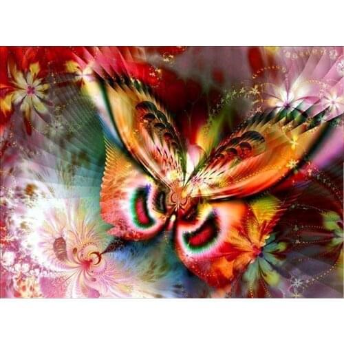 5D Diy diamond Painting cross stitch kits Colorful butterfly mosaic pattern New year home decor Diamond Embroidery Christmas