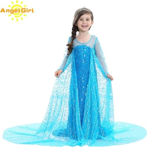 AngelGirl 2020 Kids Girl Princess Dress Xmas Summer Elegant Princess Girls Costume Cosplay forHalloween and Chris Birthday Party