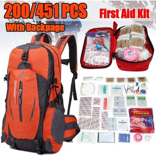 451Pcs/200Pcs Outdoor First Aid Emergency Survive Kit Medical Bag Medicine Drug Pill Box Home Car Survival Kit Emergecy Case