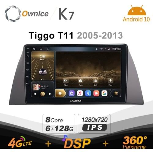 K7 Ownice 2 Din Android 10.0 Car Multimedia radio for Chery Tiggo T11 2005 - 2013 8 Core 4G LTE 6G RAM 128G ROM SPDIF Optical