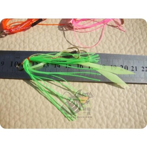 5 pcs SPINNER BAIT with jigging Double hook 13# Luminous Ribbon colorful cirrus boat lure fishing bait bonito Kowloon flounder