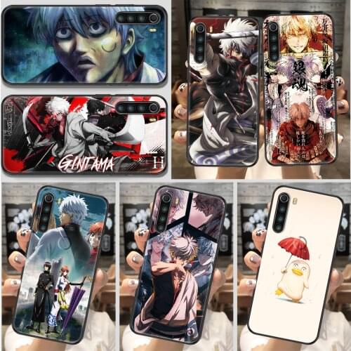 Anime GINTAMA Phone Case For Xiaomi Redmi Note 7 8 9 10 7A 8T 9A 9T 9S 10S Pro black tpu hoesjes art funda luxury prime fashion