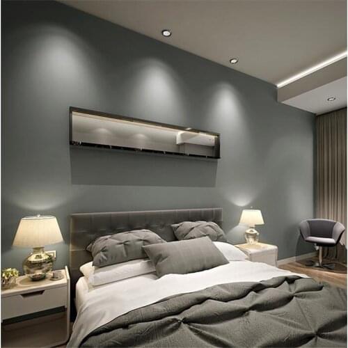 WELLYU Black and gray non wovens long fiber wallpaper plain living room TV background simple modern wallpaper papel de parede