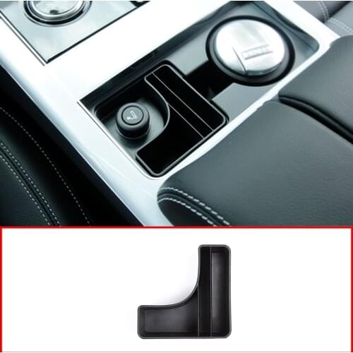 For Land Rover Range Rover Velar 2017-2020 ABS Black Central Control Cup Holder Storage Box Card Phone Tray