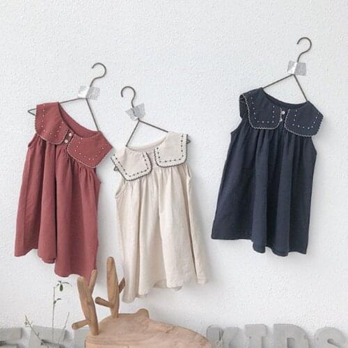 Mihkalev kids dresses for girl dance clothes Sleeveless baby girls summer princess dress children birthday party costume