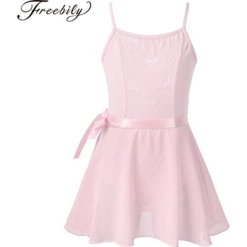 Kids Caged Back Ballet Tutu Dress Ballet Dance Gymnastics Leotard Jumpsuit with Chiffon Skirt Girls Performance Dancewear Set