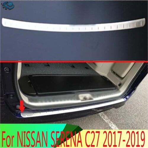 For NISSAN SERENA C27 2017 2018 2019 Stainless steel rear bumper protection window sill outside trunks decorative plate pedal