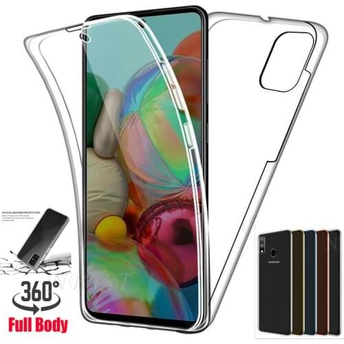 Double Silicone Soft Cases For Samsung Galaxy A10 A20E A30S A50 A70 A01 A21S A31 A41 A51 A71 S20 FE Note 20 Ultra 360 Full Cover