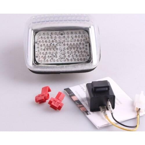 E-mark Motorcycle Integrated LED Rear Tail Brake Light Turn Signal Lamp For Harley Davidson Deuce Clear