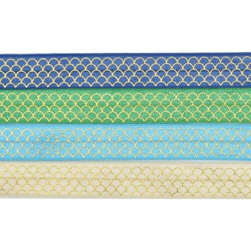 HSDELASTIC Foe 5/8 inch Heat transfer printed scale Series on fold over elastic 100Yards/Roll