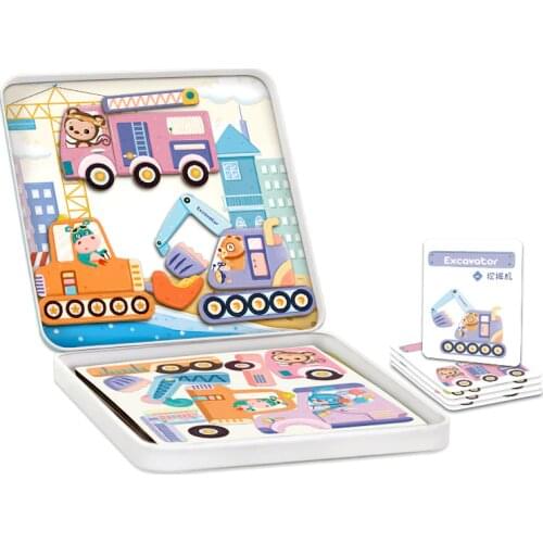 Montessori Toys Holiday Edition Magnetic 3D Three Dimensional Jigsaw Magnetic Piece Cognitive Game Box Educational Toys