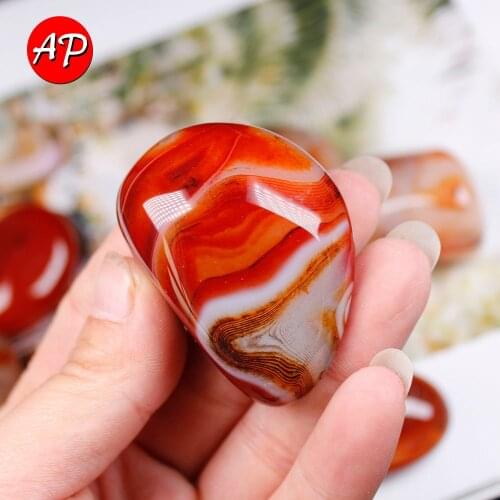 Red Striped Agates Natural Mineral Crystal Specimen Polished Quartz Healing Decor Material Fishbowl Stone