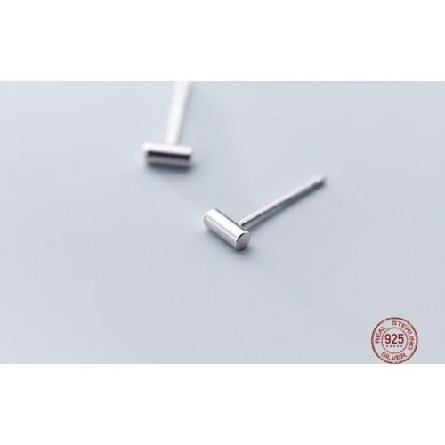LKO 925 Sterling Silver Fashion Simplicity Geometry Round Stud Earrings for Women Men Anti-allergy Ear Pin Fine Jewellery