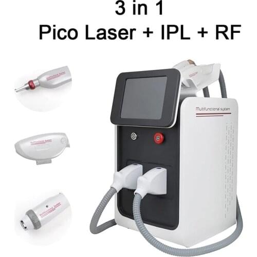 BEST 3 in 1 Multifunctional IPL Laser Hair Removal Machine Nd Yag Laser Tattoo Removal machine RF Face Lift Hair Removal laser
