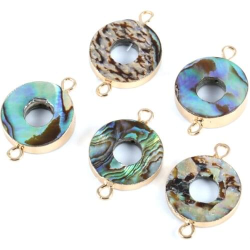 Peace buckle shape Natural abalone shell connector whosale price for necklace or bracelet connector