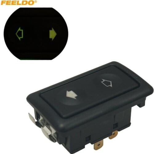 MOTOBOTS 1Pc Universal Metallic Snap Clip-On 6Pins Auto Power Window Switch 10A~30A With illumination Indicator Single Button