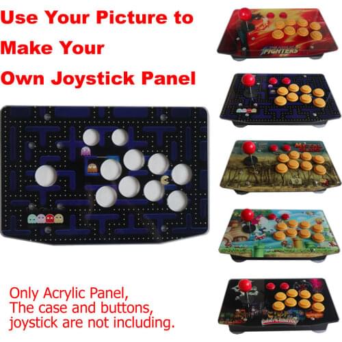 DIY Arcade Joystick Kits Parts Acrylic Artwork Panel 10 Buttons