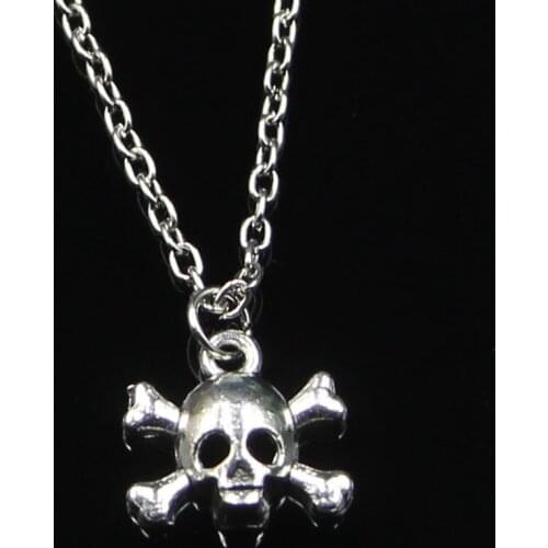 Fashion 15*14mm Skull Skeleton Bone Pendant Necklace Link Chain For Female Choker Necklace Creative Jewelry party Gift