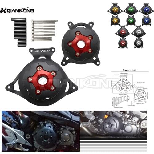 R QIANKONG For KAWASAKI Z750 2007-2012 2011 2010 2009 Z750 Engine Stator Cover Engine Protective Cover Left&Right Side Protector