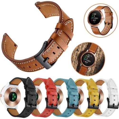 Leather Strap for Garmin Vivoactive 3 4/Vivomove HR/Venu/SQ 22mm 20mm Bracelet for Samsung Galaxy Watch Band 42mm 46mm/Active 2