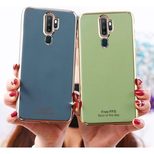 Luxury Silicone Plating Case For OPPO A9 2020 Lens Protection Bling Gold Slim BacK Cover For A5 2020 A91 A92 A52 A12 Fundas