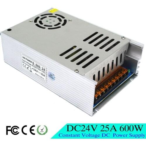 LED Power Supply 24v 25a 600W LED Driver Power Adapter Transformer 110V 220V to 24V SMPS for LED Strip lamp lighting