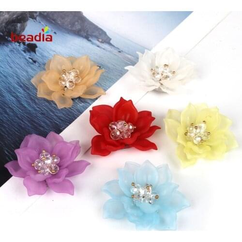 High Quality Multicolor Acrylic Flowers Beads Translucent Dull Polish Beads Fit Jewelry Handmade DIY Craft Accessories