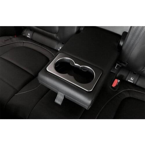 Yimaautotrims Rear Seat Water Cup Holder Panel Sticker Cover Trim For Jaguar XE 2016 2017 2018 2019 Matte Carbon Fiber ABS