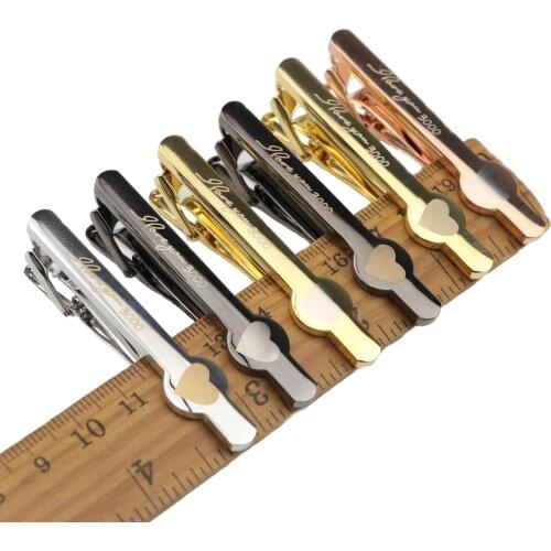 Luxury I Love You 3000 Laser Engraver Metal Tie Clip Wedding Groom Birthday Anniversary Male Souvenirs Gift For Men Accessory