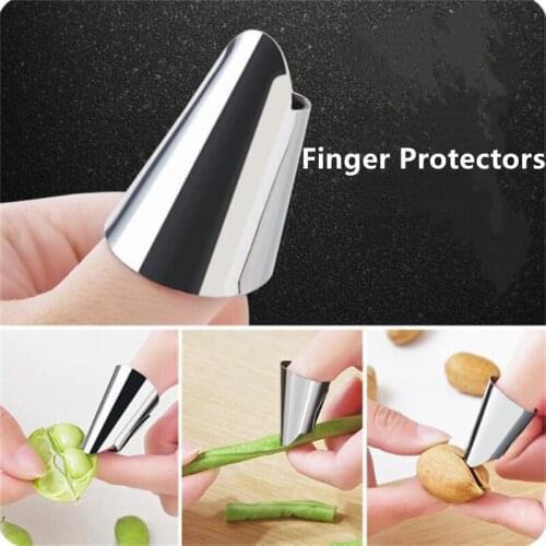Stainless Steel Finger Protectors Peanut Sheller Protectors Vegetable Nuts Peeling Finger Guard Cutting Protection Tool Gadget