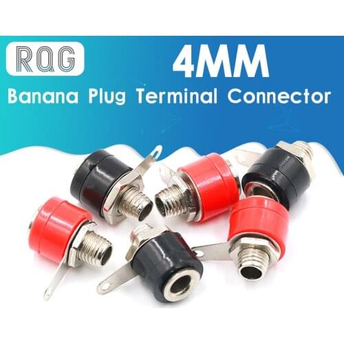 10PCS/LOT 4mm Banana Socket Jack For Banana Plug Terminal Connector Black Red