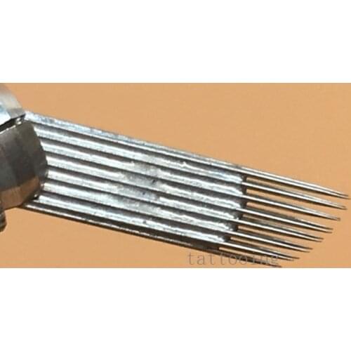 100 pcs/lot 15pin Double Line Eyebrow Microblading Tattoo Microblade Needles Permanent Makeup Needle For Fog Manual Eyebrow Lip