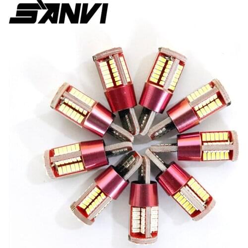 12 Pcs Sanvi T10 3014 57 SMD LED Canbus No Error Auto Room light License plate width light Internal ligth signal led light