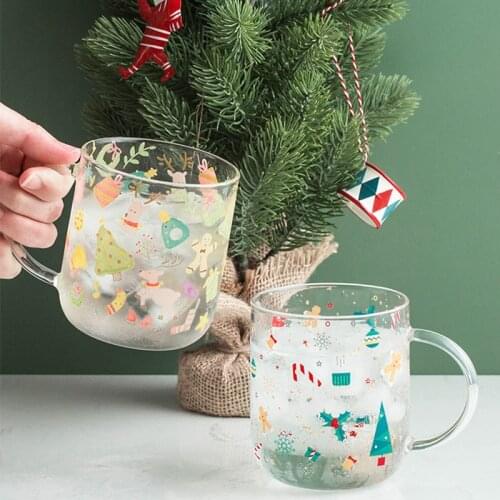 400-500ml Yellow Peach Cactus Glass Tea Milk Cups With Scale Coffee Mug Party Creative Drinkware Tumbler Water Cups