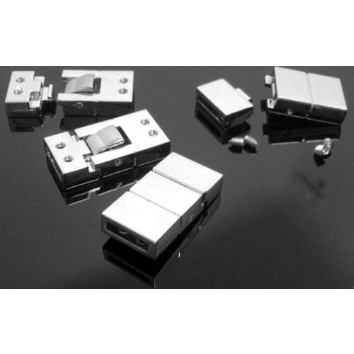 50 Sets Click to view larger image Details about Antique Silver Buckle Clasp Hooks Connector fit 8mm Belt Leather Bracelets