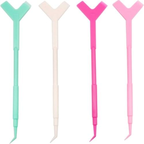Arison 2 Way 10Pcs Plastic Eyelash Perming Hot Glue Spoon Y Shape Comb Brush Lash Lifting Curle Stick Tool Lashes Extension