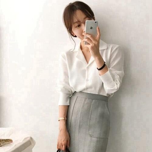 White Shirt Womens Design Sense Niche 2021 Spring New Long Sleeve Loose Fashionable Stylish Business Shirt Chiffon