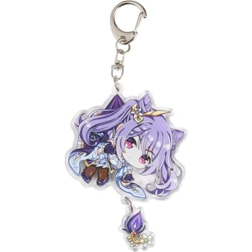 Genshin Impact Keqing Venti Diluc Klee Hung Key Chain Anime Keychain For Women Accessories Cute Bag Pendant Key Ring Jewelry