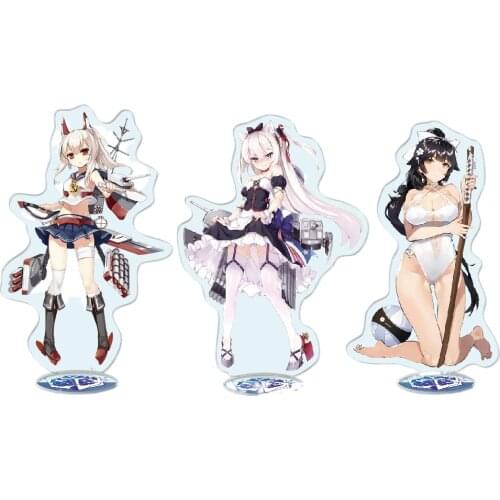 16cm Game Azur Lane Key Chain Acrylic Sexy Figure Model Keychains Fashion Desk Decorated Stand Sign Keyring Gift For Woman Man