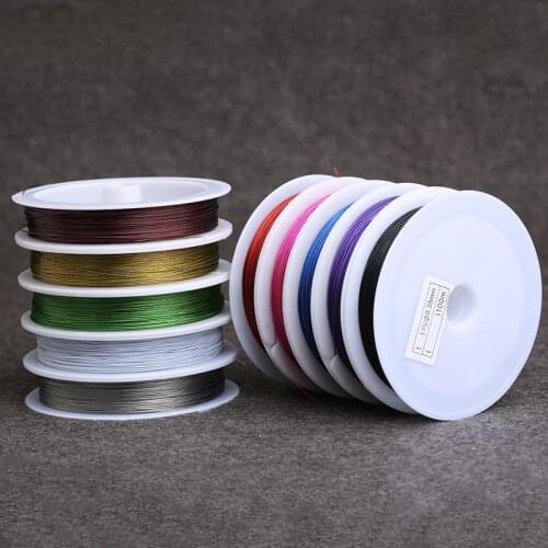 Beaded String Steel Wire Pull Lead DIY Scattered Beads Ornament Accessories Jewelry Thread Diameter 0.38mm Length 50M