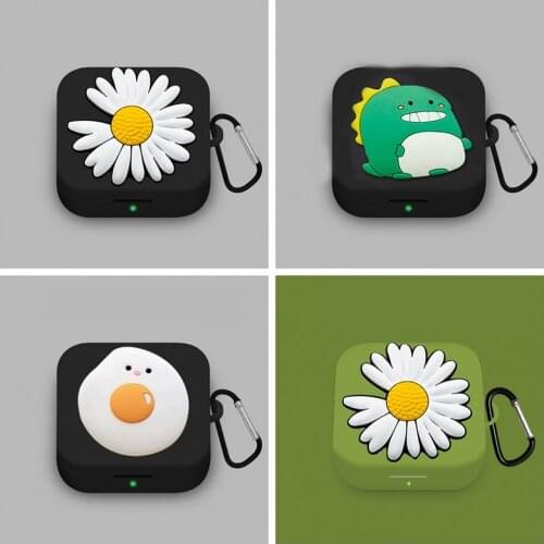 Cute Dinosaur Earphones Case for Xiaomi Air 2 SE Case Daisy Flower Non-slip Silicone Cover for Xiaomi AirDots Pro 2 SE Cover