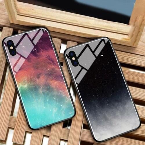 Ins apple 6s/7/8/x/xs Mobile Shell Female for iPhone 6plus Glass Shell xsmax xr Male 6splus 7plus Tide