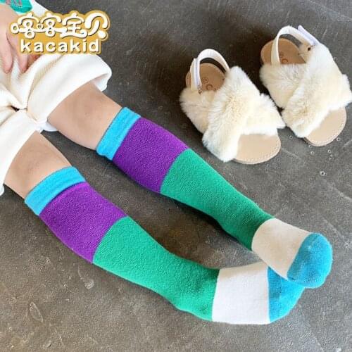 Kacakid Official Stockings for Kids Rainbow Striped Boy Girl Stockings for Kids Candy Rainbow Colors Stockings for Kids Ka1320