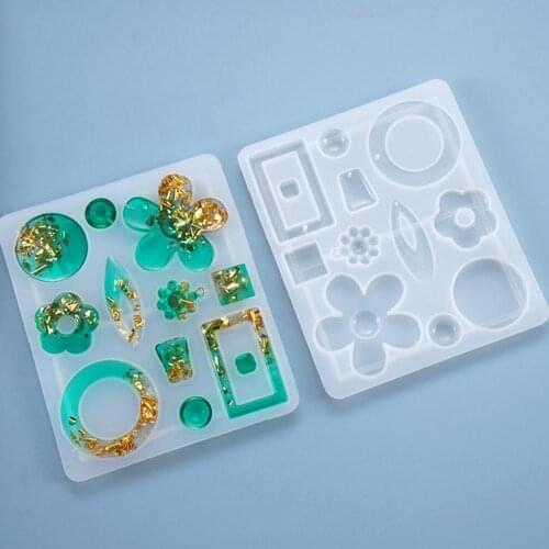 DIY Earrings Resin Mold Handmade Dangle Eearrings Flower Heart Stars ShapeSilicone Mold UV Epoxy Moulds for Jewelry Making Tools