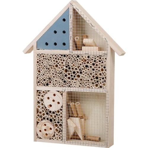 Insect House Wooden Bee Bug Butterfly Insect Nest Nesting Box Hotel House Shelter for Home Garden Backyard