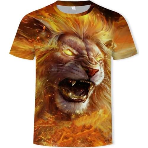 Mens T-Shirts 3D Printed Animal Tiger t shirt Short Sleeve Funny Design Casual Tops Tees Male Halloween t shirt Asian sz 6XL