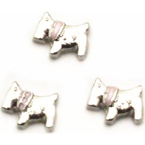 Hot selling 10pcs/lot Charms dog Floating Charms for Floating Memory pendant charms Lockets DIY Jewelry