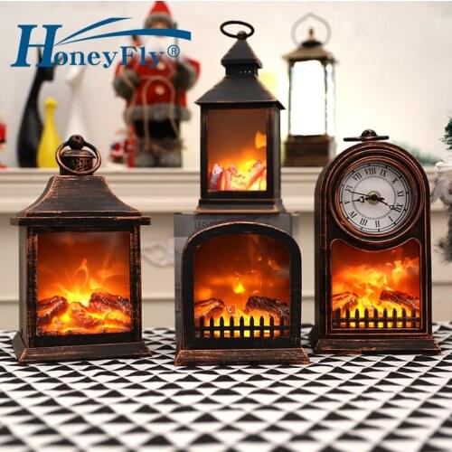 HoneyFly LED Fireplace Haloween Dynamic Lamp Simulation Flame Effect Night Light USB Battery Powered For Christmas Living Room